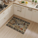 Southwestern Deer Head Tribal Area Rug