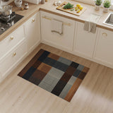 Geometric Patchwork Area Rug in Brown Tan