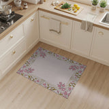 Elegant Pink Floral Frame Area Rug