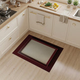 Maroon Border Beige Area Rug