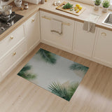 Watercolor Green Palm Fronds Area Rug