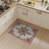 Vintage Red Floral Medallion Area Rug