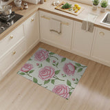 Blush Pink Roses Floral Pattern Area Rug