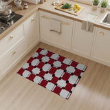 Bold Red Geometric Grid Geometric Modern Area Rug