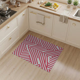 Red Geometric Modern Bold Red Geometric Zigzag Area Rug