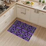 Purple Damask Floral Area Rug