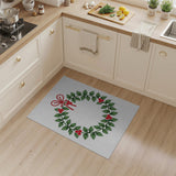 Festive Holly Wreath Area Rug