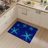 Starry Teal Snowflake Navy Area Rug