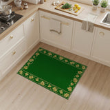 Golden Shamrock Border Green Area Rug