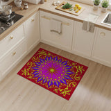 Vibrant Pink Starburst Mandala Area Rug