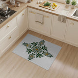 Vibrant Green Feather Tribal Area Rug