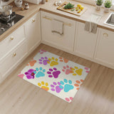 Colorful Paw Print Kids Area Rug