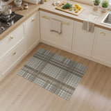Beige Grid Plaid Geometric Area Rug
