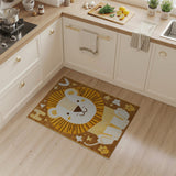 Cute Orange Lion Kids Rug with Stars Letter H