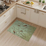 Elegant Long-Billed Birds in Reeds Green Rug