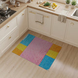 Vibrant Multi-Color Geometric Block Shag Rug