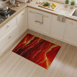 Fiery Lava Wave Red Area Rug