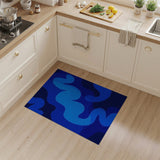 Wavy Blue Abstract Abstract Area Area Rug