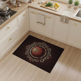 Ornate Vintage Basketball Champion Area Rug
