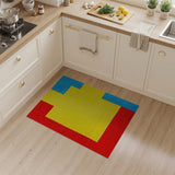 Vibrant Red Yellow Blue Block Geometric Area Rug