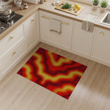 Vibrant Wavy Red Orange Yellow Area Rug