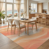 Abstract Area Orange Wave Flow Area Rug