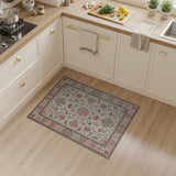 Multi-color and Patterns Ivory Pink Floral Persian Area Rug