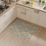 Luxurious Gold Floral Damask Area Rug