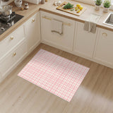 Geometric Modern Pink Checkered Washable Area Rug