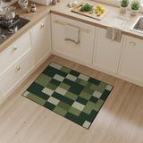 Green Green Geometric Patchwork Area Rug