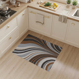Brown and Tan Abstract Brown Wave Area Rug