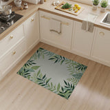Lush Green Leaf Border Area Rug