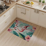 Pink Flamingo Hibiscus Tropical Area Rug
