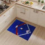 Blue Baseball Diamond Turf Area Rug