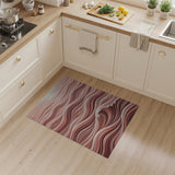 Blush Pink Sunset Waves Abstract Area Rug