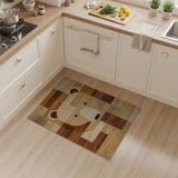 Geometric Bear Face Area Rug in Brown Tan