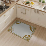 Gold Art Deco Sunburst Border Area Rug
