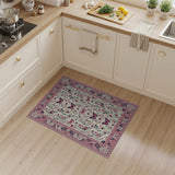Pink Butterfly Floral Vintage Floral Vintage Area Rug