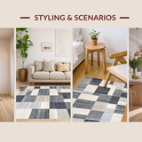 Contemporary Earth Tone Geometric Arrangement(Gray)