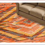 Ultra Soft Area Rug, Non Slip, Stain Resistant, Washable Area Rugs for Living Room, Bedroom, Vibrant Orange Geometric Elegance(Orange)