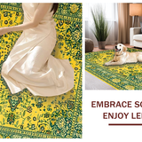 Ultra Soft Area Rug, Non Slip, Stain Resistant, Washable Area Rugs for Living Room, Bedroom, Chic Soft Colorful Print(Yellow)