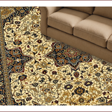 Ultra Soft Area Rug, Non Slip, Stain Resistant, Washable Area Rugs for Living Room, Bedroom, Rustic Earthy Traditional Motif(Beige)