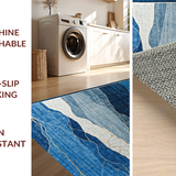 Ultra Soft Area Rug, Non Slip, Stain Resistant, Washable Area Rugs for Living Room, Bedroom, Art Deco Inspired Abstract Marble(Blue)