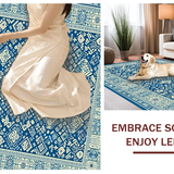 Ultra Soft Area Rug, Non Slip, Stain Resistant, Washable Area Rugs for Living Room, Bedroom, Sophisticated Minimalist Diamond Layout(Blue)