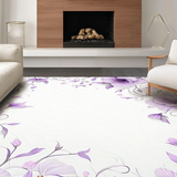 Ultra Soft Area Rug, Non Slip, Stain Resistant, Washable Area Rugs for Living Room, Bedroom, Contemporary Circular Flower Pattern(Purple)
