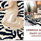 Ultra Soft Area Rug, Non Slip, Stain Resistant, Washable Area Rugs for Living Room, Bedroom, Boho Zebra Print Black and White Laundry Rug(Black)