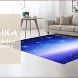 Ultra Soft Area Rug, Non Slip, Stain Resistant, Washable Area Rugs for Living Room, Bedroom, Ombre Starry Shaggy Aesthetic(Blue)