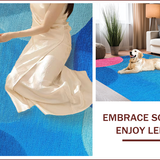 Ultra Soft Area Rug, Non Slip, Stain Resistant, Washable Area Rugs for Living Room, Bedroom, Abstract Modern Jardin(Blue)