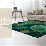 Ultra Soft Area Rug, Non Slip, Stain Resistant, Washable Area Rugs for Living Room, Bedroom, Lush Botanical Greenery Theme(Green)