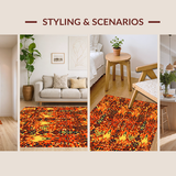 Ultra Soft Area Rug, Non Slip, Stain Resistant, Washable Area Rugs for Living Room, Bedroom, Chic Playful Animal Theme(Orange)